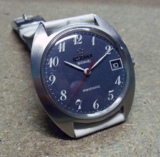 Orologio ETERNA WATCH  cs.acciaio 2 pez- SONIC - elettronic - '70- 38mm