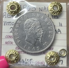 REGNO D' ITALIA VITTORIO EMANUELE II 2 LIRE STEMMA 1863 NAPOLI BB/SPL
