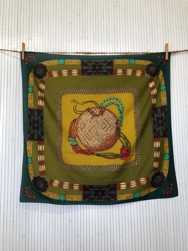 Foulard quadrato vintage verde - foulard,