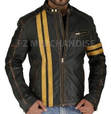 Giacca pelle uomo nera biker