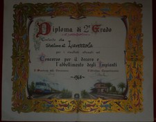 STAZIONE LAVEZZOLA DIPLOMA 2° GRADO CONCORSO STAZIONI 1968 - CONSELICE RAVENNA