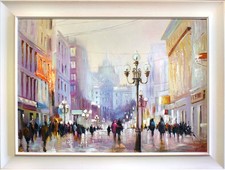 Parigi - 84x63 Dipinto Ad Olio