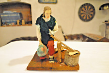 Antica Statua Presepe Cartapesta e Stoffa Grande XIX-XX  secolo H24 cm