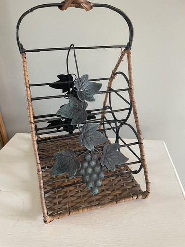 Vintage metal wicker wine 3 - wicker,