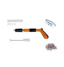 Pistola Manuale Sparachiodi Portatile Regolabile con Chiodi e Occhiali Integrati