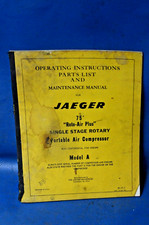 Elenco ricambi compressore aria Jaegar Roto-Air Plus libretto manutenzione manuale riferimento