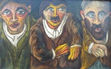 Beppe SERAFINI (Montelupo Fiorentino 1915-1987) Figure OLIO cm 20x30