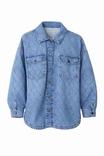 Giacca denim trapuntata - , rosa