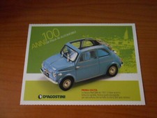 cartolina pubblicita'-100 ANNI ITALIA IN AUTOMOBILE-FIAT 500 del 1957-cm.13x18