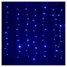 Tenda Luminosa Blu Natalizia Luci 5 metri x 1 Metro Prolungabile Pioggia Natale