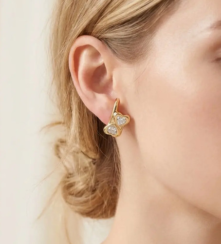 Orecchini acciaio gold e - in,