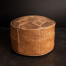 Pouf marocchino in pelle di