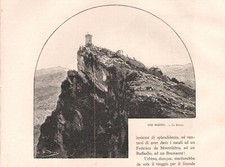 SAN MARINO panorama della ROCCA STAMPA ANTICA DEL 1892 Antique print