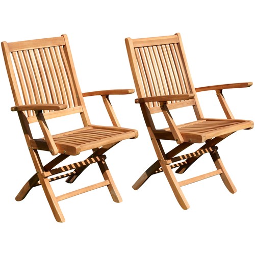 Vero teak sedia pieghevole - 2x,