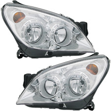 Kit Fari Anteriori per Opel Astra H 2004-10 H1 H7 Alogeni Cromati LWR Attuatore