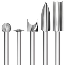 5 Utensili Intaglio Legno Ø1/8" Set Punte Dremel, Fai da Te, Incisione, Foratura