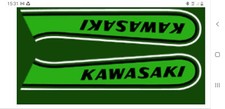 Kawasaki H2B 750 Triple 1974 H2c Tank Decal set Green