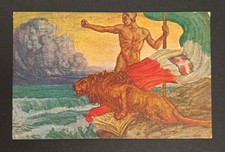 CARTOLINA PROPAGANDA GUERRA 1WW VITTORIA BANDIERA ITALIA LEONE S. MARCO DALMAZIA