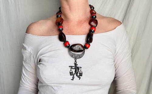 Collana vintage corallo e - vintage, in