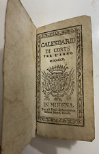 Rarissimo Antico Libro Calendario di Corte per l'anno MDCCXCV 1795