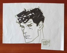 MARCO SOLDI SKETCH / ORIGINAL ART DYLAN DOG CM 18X14 MATITA + PENNA + PENNARELLO