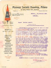 1911 MILANO Via Dante - MINIMAX SocietÃ  Anonima Apparecchio estintore - Lette