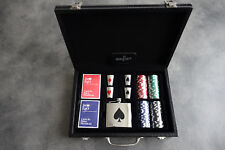 Juego set da Texas Poker 100 fiches 2 mazzi di carte e fiaschetta con bicchieri