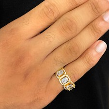 Anello baguette ghiacciato VVS