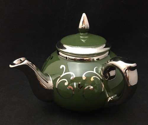 Teiera vintage verde platino - teiera, e
