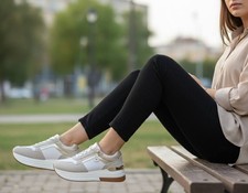 Sneakers donna beige con - beige,