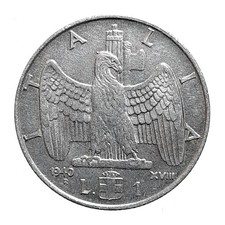 [NC] VITTORIO EMANUELE III - 1 LIRA 1940 - VARIANTE 4 STANGHETTE - RARA (nc834c)