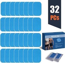 32 x Pezzi Ricambio Gel per Elettrostimolatore, Pad di Ricambio Elettrodi 