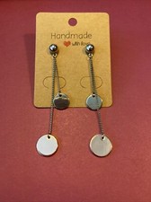 orecchini pendenti donna in acciaio color bronzo e argento - Chiusura farfallina