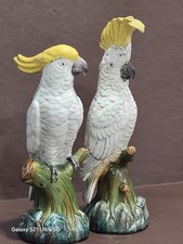 Antica coppia di pappagalli in maiolica Minton Minton c. 1900