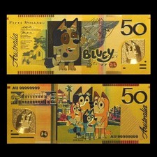 Australia 50 Dollari Lamina d'Oro Regalo Divertente Banconota Muffin Cugino d...