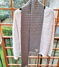 Burberry sciarpa cashmere e lurex grigio melange made in Scotland L. 1,70 mt 