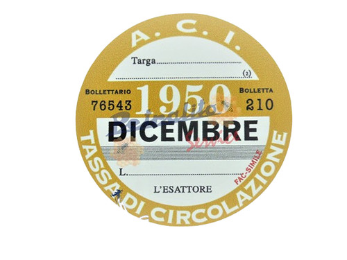 Bollo adesivo vintage 1950