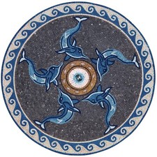 Dolphins Mosaic Marble Floor Tiles Home Decorative Pool Tile
