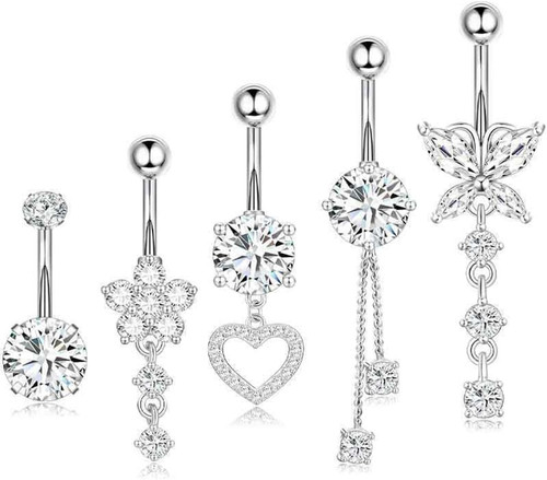 Piercing ombelico argento - ombelico, con