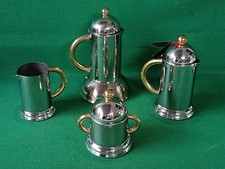 SET CAFFETTIERA LATTIERA ZUCCHERIERA INOXPRAN ORCHIDEA 6/3 TAZZE VINTAGE. CY78