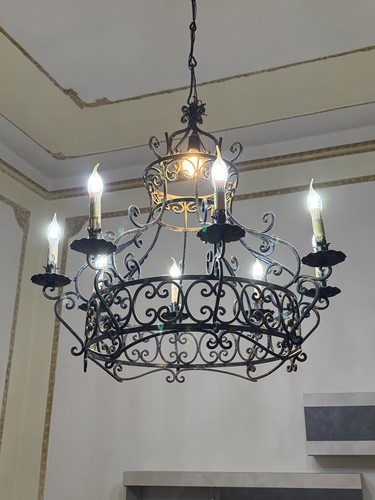Lampadario ferro battuto - lampadario,