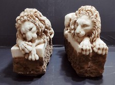 Scultura in marmo leoni Canova coppia di statue leone decorazione stile antico