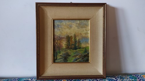 Paesaggio olio tela - paesaggio,
