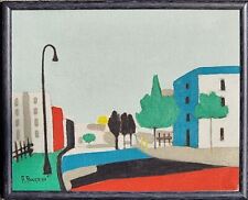 Amedeo Ruggiero ( Tunisi 1912 - Roma 1986 ). "Periferia-Roma 1959", olio su tela