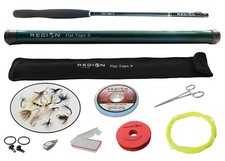 Tenkara Fly Rod - Asta da viaggio Flat Tops 9' con starter kit - fibra di carbonio giapponese