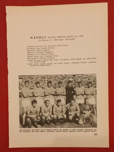 Napoli squadra altafini etc - squadra,