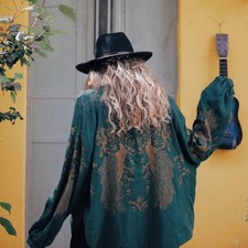 GIACCA KIMONO ZARA VERDE ORO