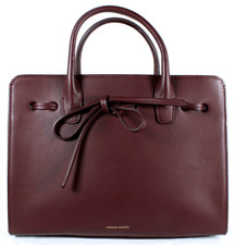 Borsa da sole piccola MANSUR GAVRIEL rosso bordeaux scuro pelle di vitello manico superiore NUOVA