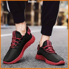 Scarpe da Uomo Sportive Nere Rosse Sneakers Comode Stringate Ginnastica Eleganti