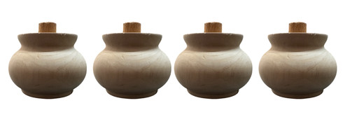 Set piedini legno tornito - in,